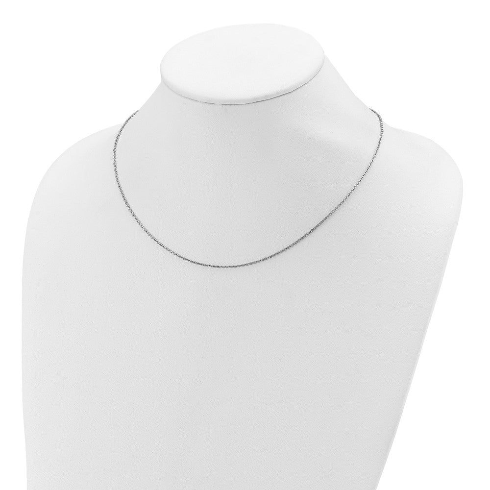 SSC Rh-plate Polish/Dia-cut 1.45mm Cable 1in+1in Adjustable Chain