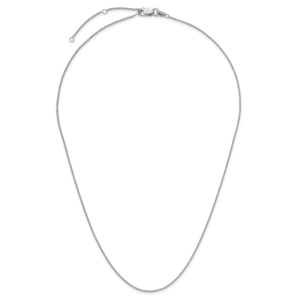 SSC Sterling Silver Rh-plated 1.1mm Rolo 1in+1in Adjustable Chain