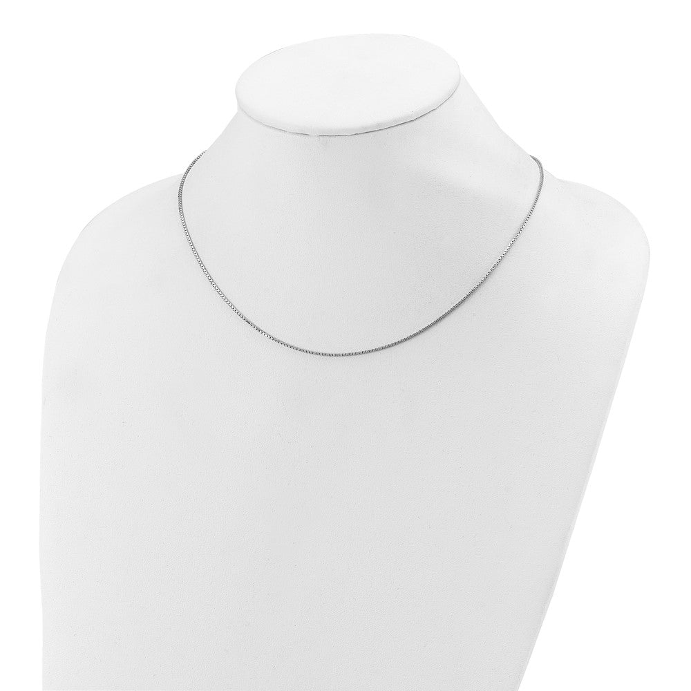 SSC Rh-plated 1.1mm Box 1in+1in Adjustable Chain