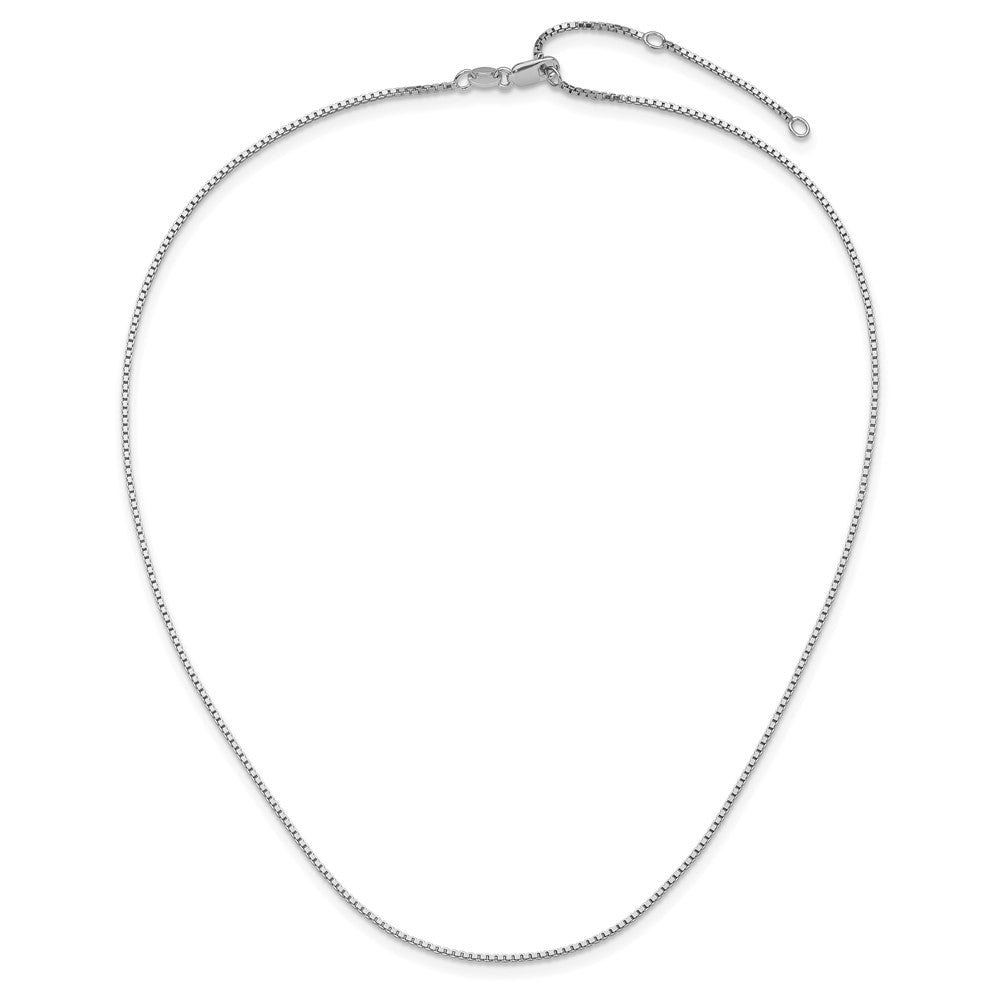 SSC SS Rh-plated 1.1mm Box 1in+1in Adjustable Chain