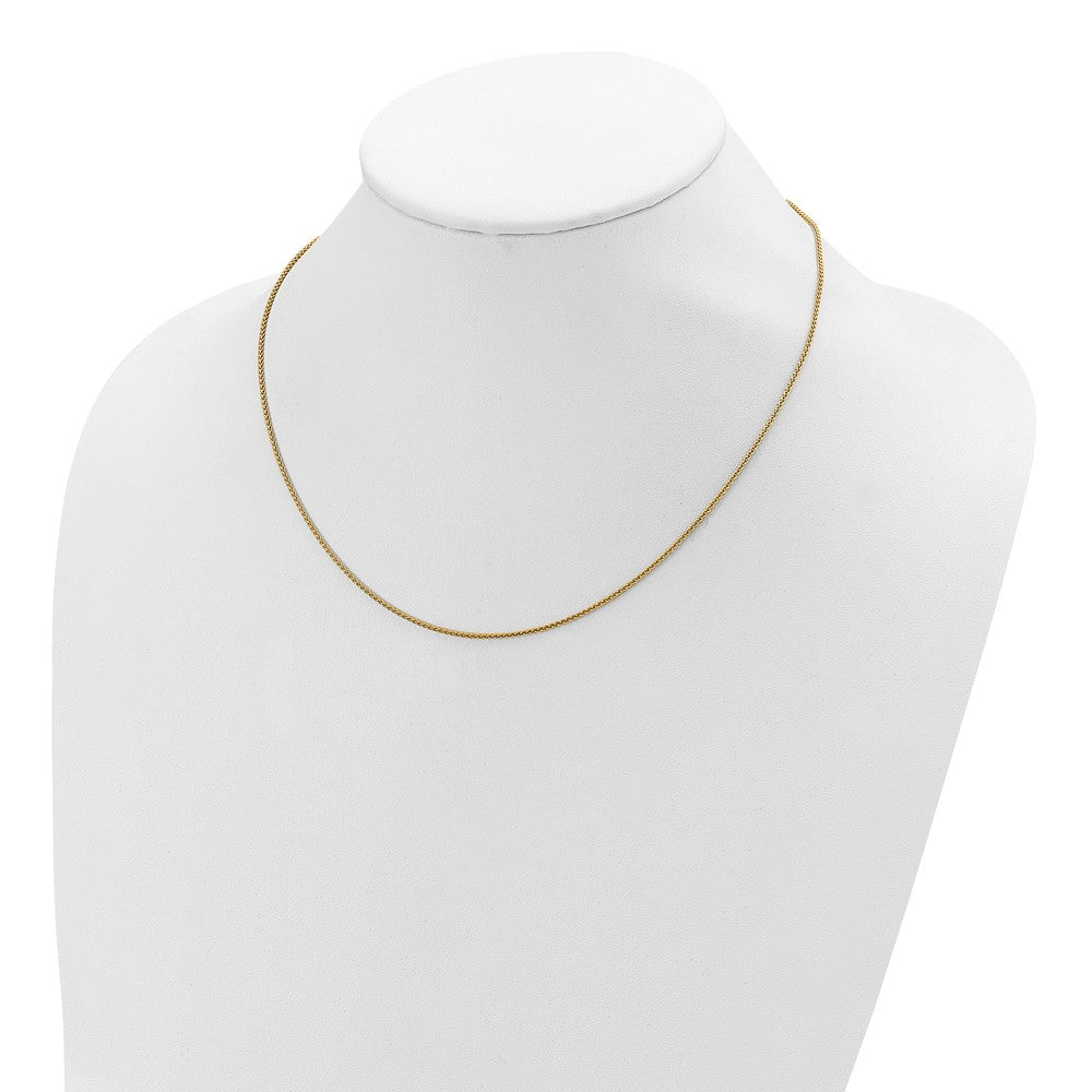 SSC Sterling Silver Gold-plated 1.3mm Spiga 1in+1in Adjustable Chain