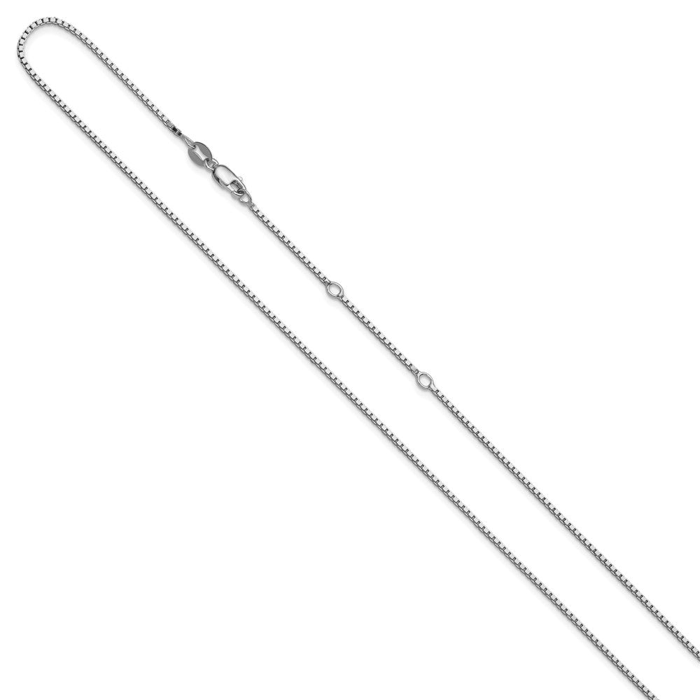 SSC Rh-plated 1.2mm Box 1in+1in Adjustable Chain