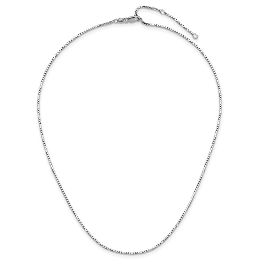 SSC Rh-plated 1.2mm Box 1in+1in Adjustable Chain