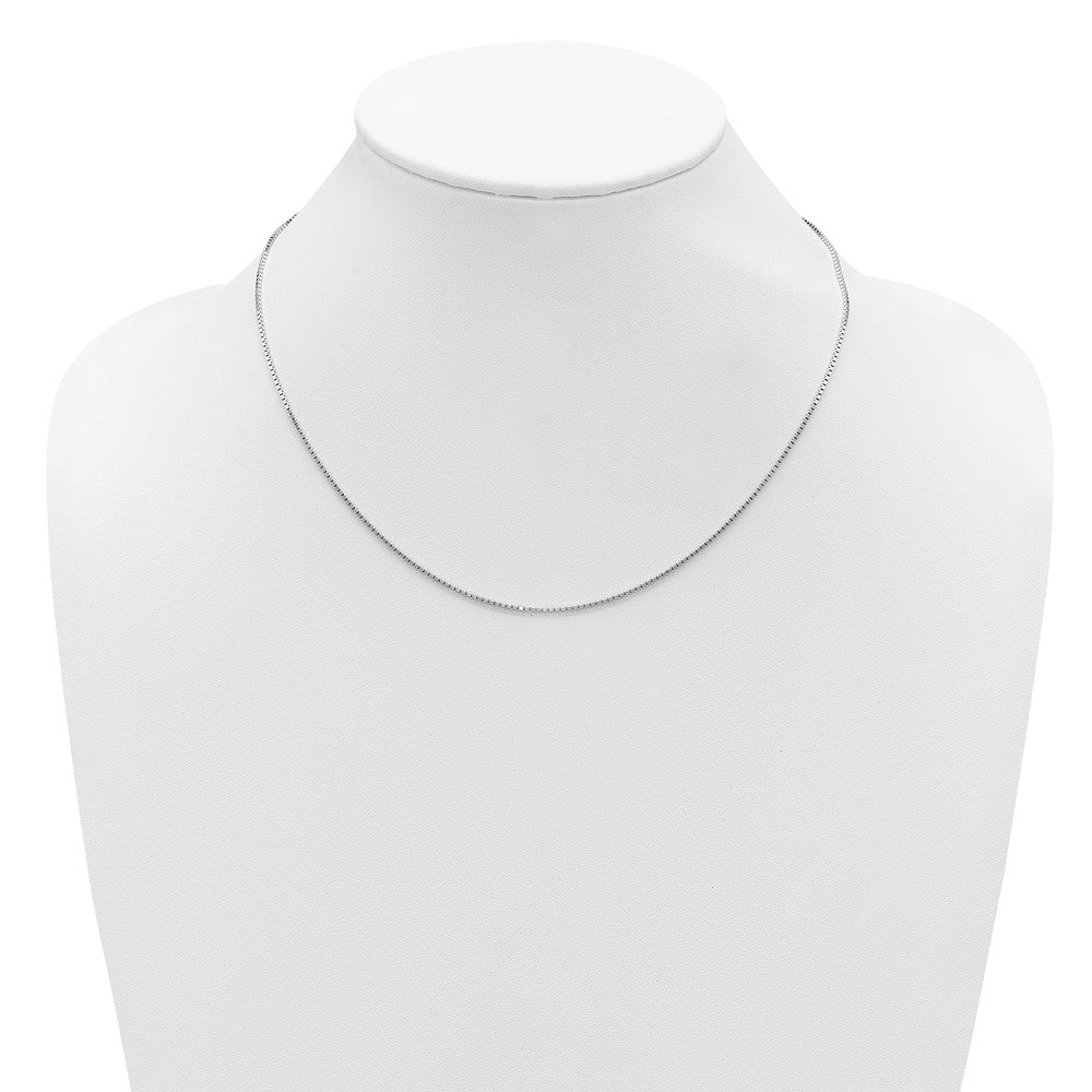 SSC Rh-plated 1.2mm Box 1in+1in Adjustable Chain