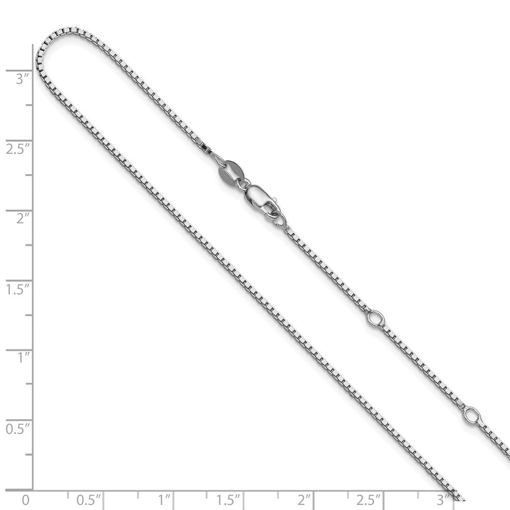 SSC Rh-plated 1.2mm Box 1in+1in Adjustable Chain