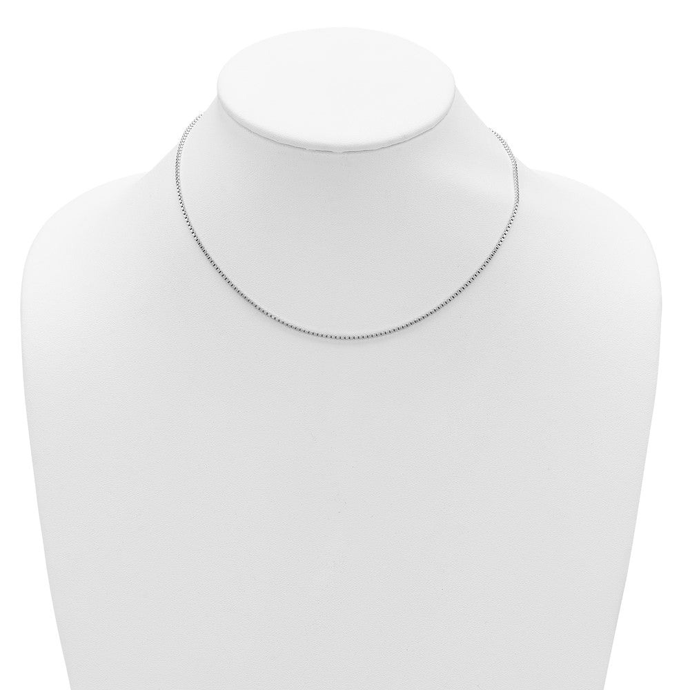 SSC Rh-plated 1.3mm Box 1in+1in Adjustable Chain