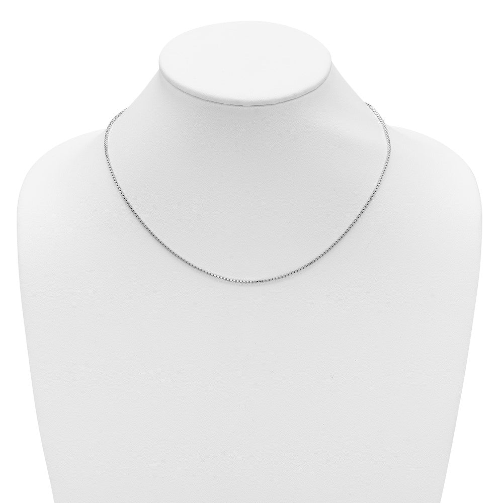 SSC Rh-plated 1.3mm Box 1in+1in Adjustable Chain