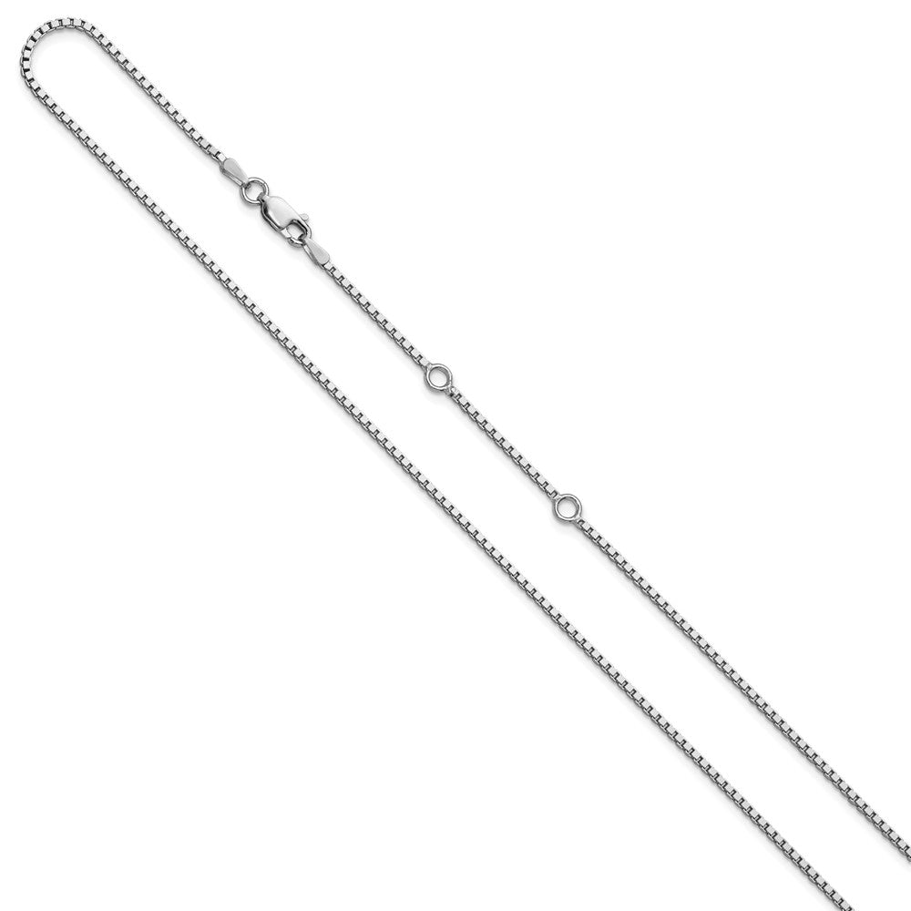 SSC Rh-plated 1.4mm Box 1in+1in Adjustable Chain