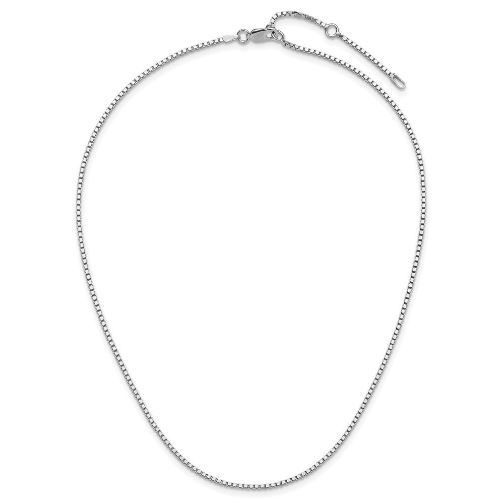 SSC Rh-plated 1.4mm Box 1in+1in Adjustable Chain
