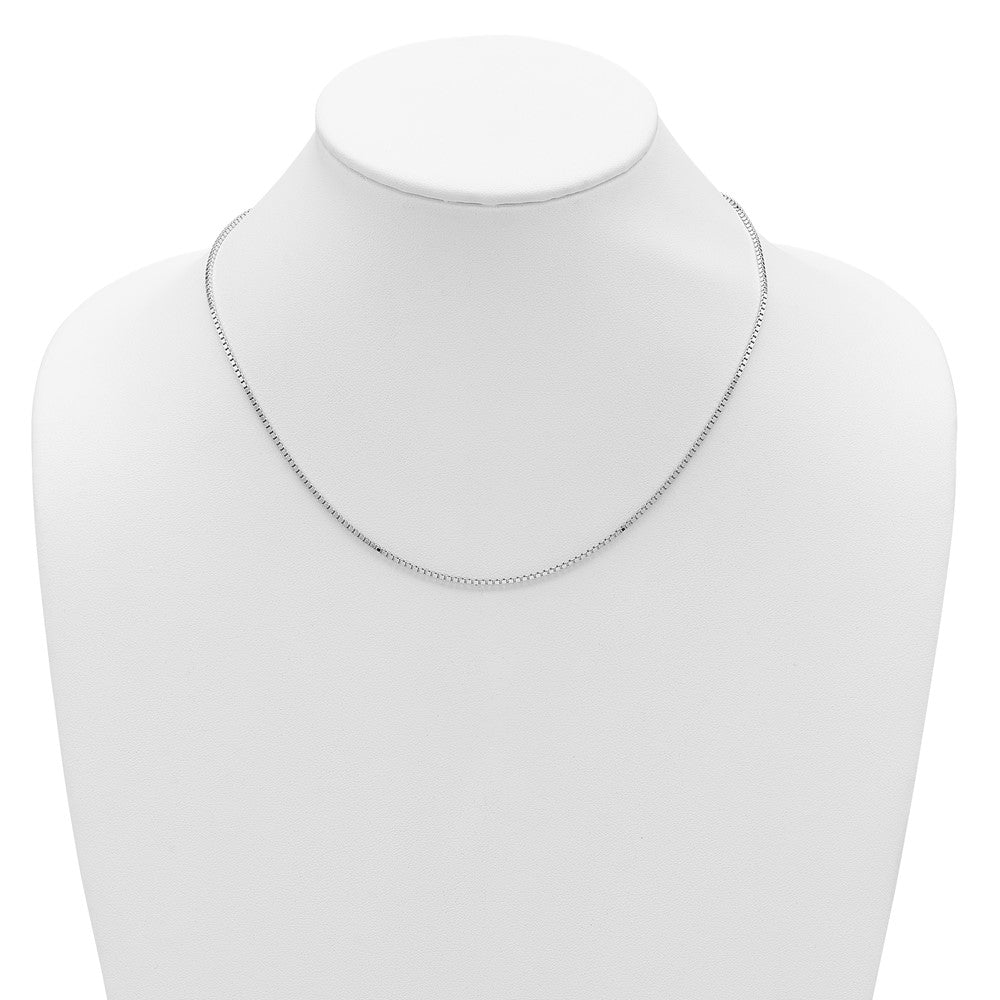 SSC Rh-plated 1.4mm Box 1in+1in Adjustable Chain