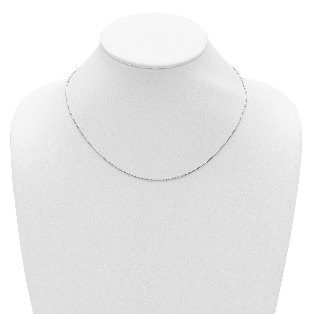 SSC Sterling Silver Rh-plated .95mm Round Box 1in+1in Adj. Chain