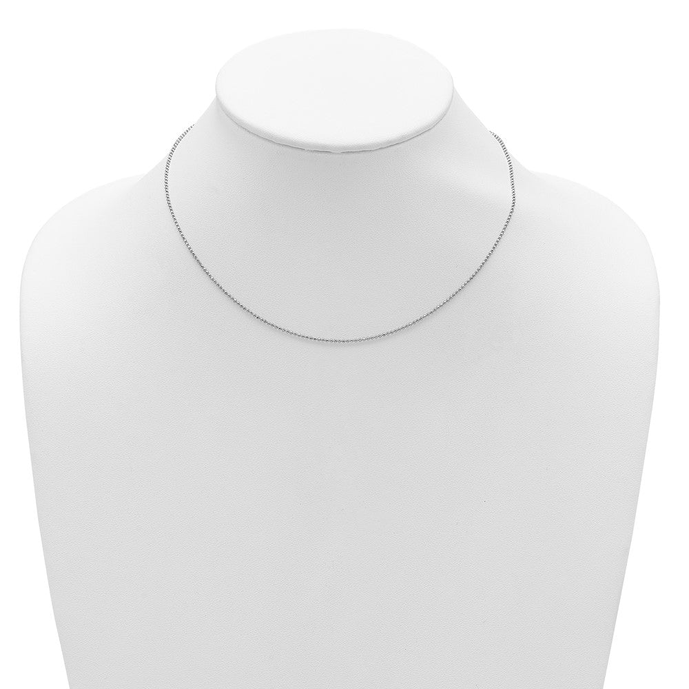 SCC Sterling Silver Rh-plated 1.5mm Round Box 1in+1in Adj. Chain