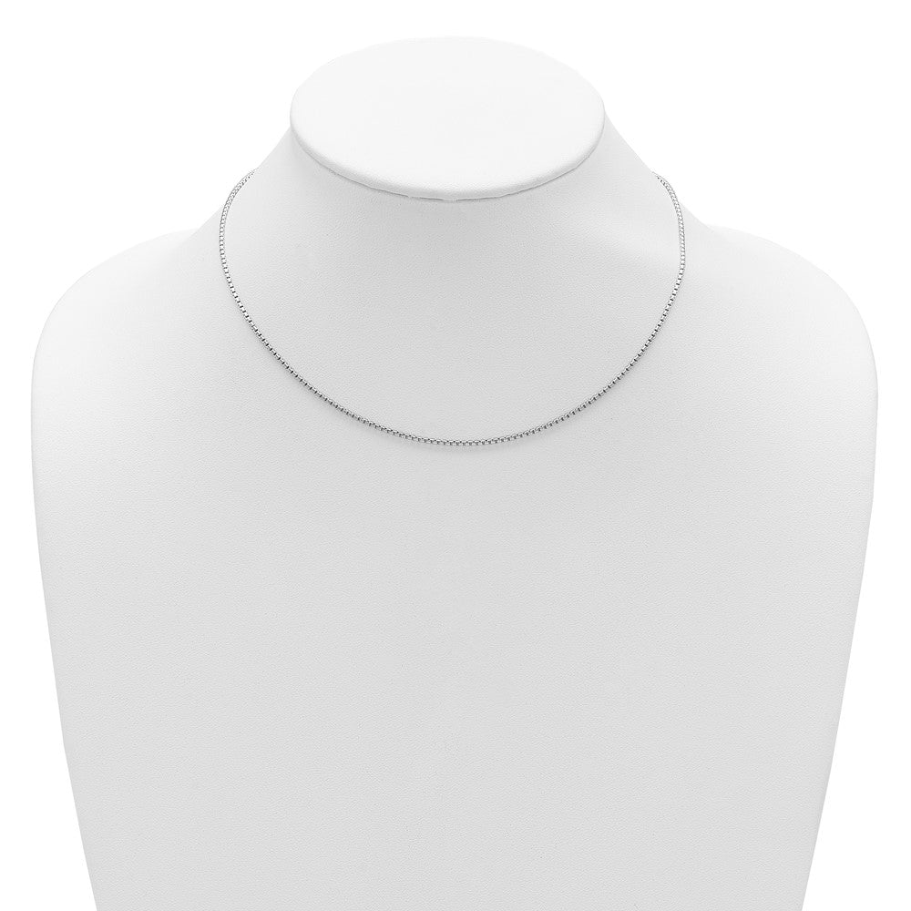 SSC Sterling Silver Rh-plated 1.2mm Diamond-cut 1in+1in Adjustable Cha