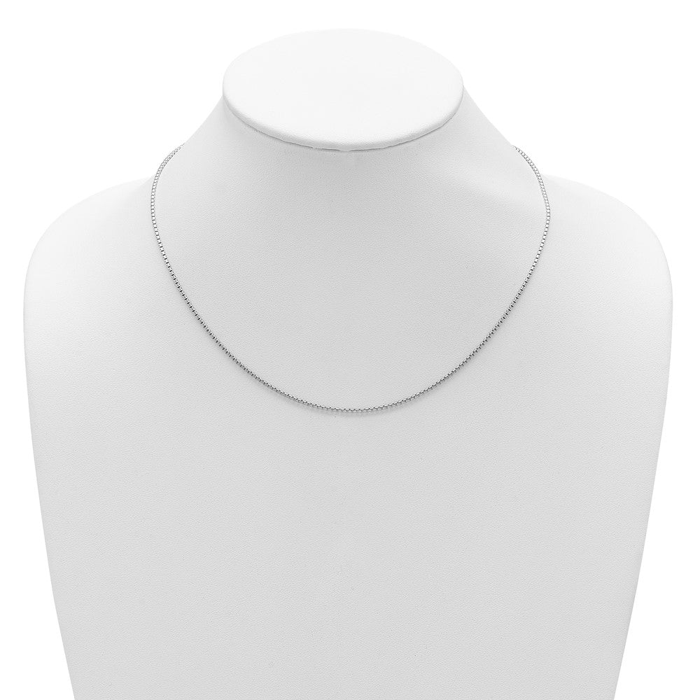 SSC Sterling Silver Rh-plated 1.2mm Diamond-cut 1in+1in Adjustable Cha