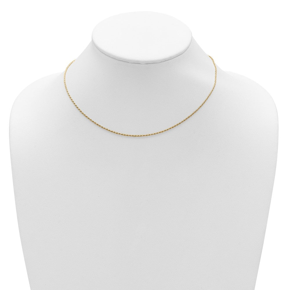 SSC Sterling Silver Gold-plated 1.2mm D/C Rope 1in+1in Adjustable Chai