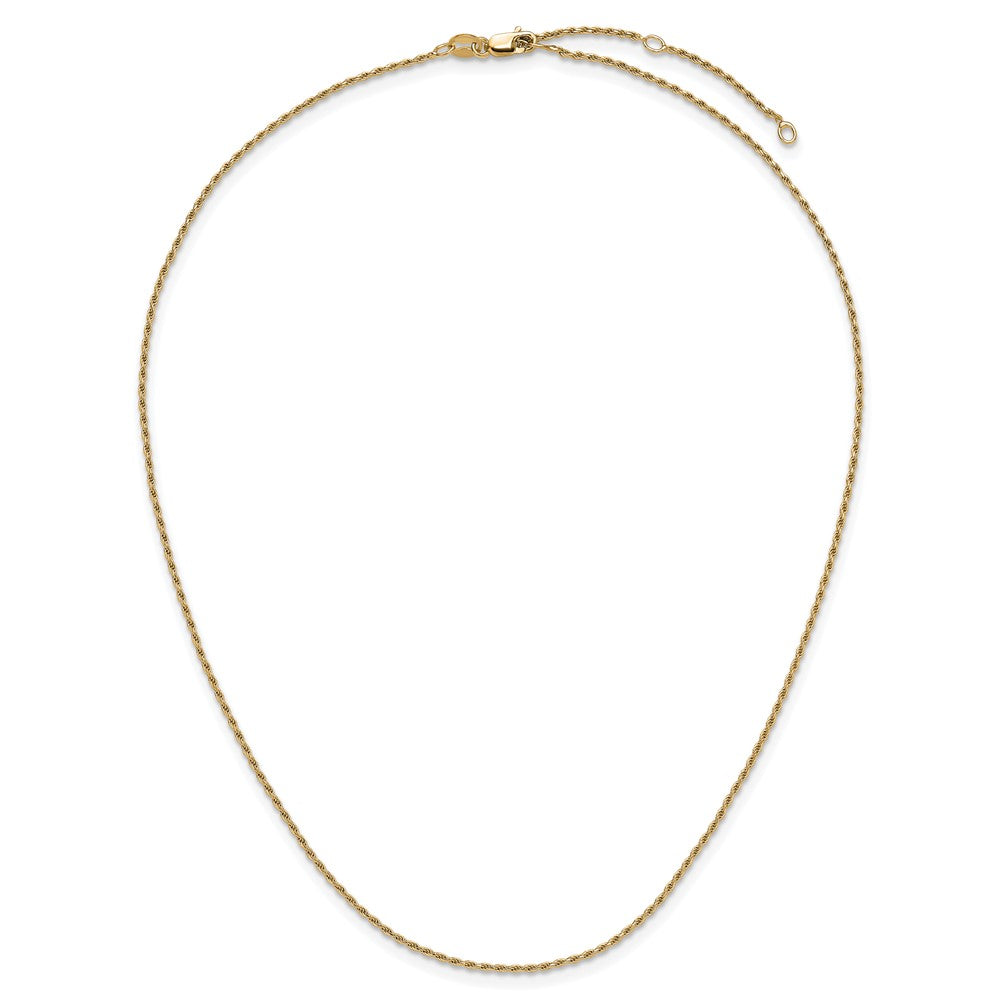 SSC Sterling Silver Gold-plated 1.2mm D/C Rope 1in+1in Adjustable Chai