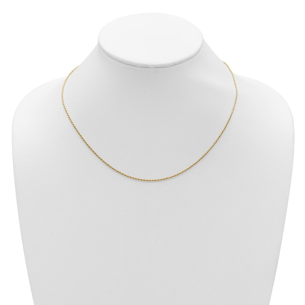 SSC Sterling Silver Gold-plated 1.2mm D/C Rope 1in+1in Adjustable Chai