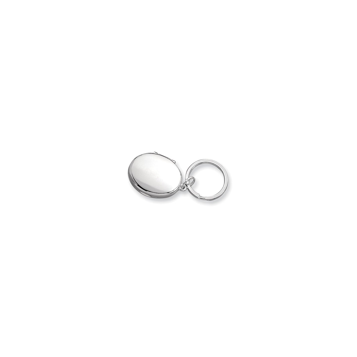 Nickel-plated Oval Locket Engravable Key Chain