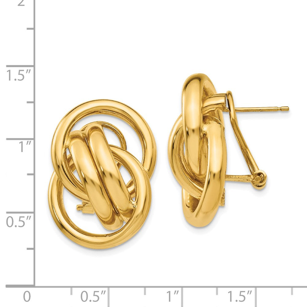 GE 14k Polished Fancy Omega Back Post Earrings