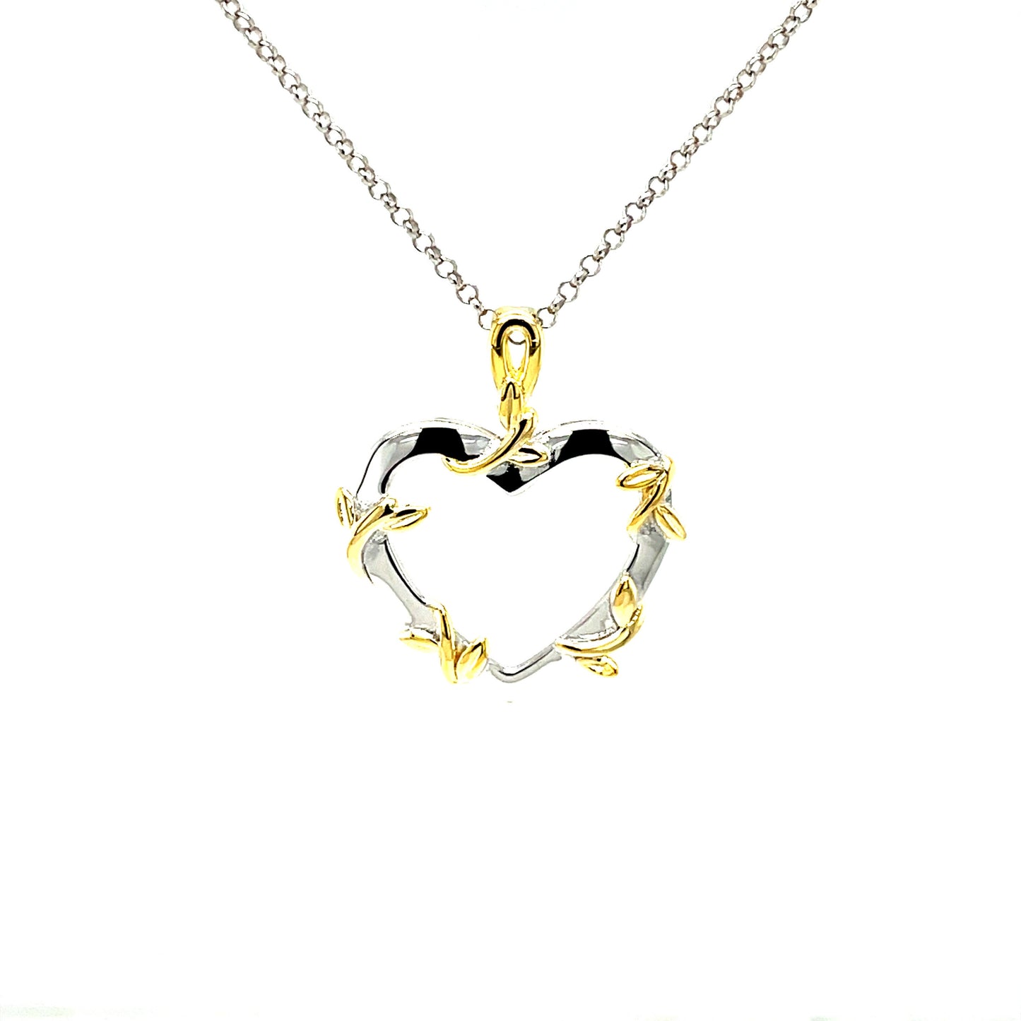 PML Heart Pendant | 14K Gold & Rhodium Plated Sterling Silver | Power of a Mother’s Love