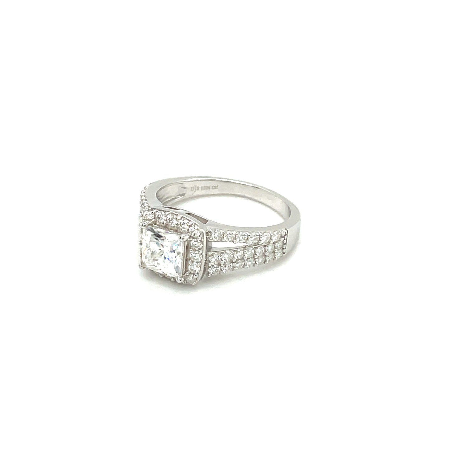 TTT Halo Accented Ring | Rhodium Plated Sterling Silver | Moissanite | Through Thick & Thin