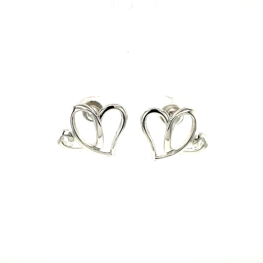 AH Platinum Plated, SS Two Hearts Earrings.