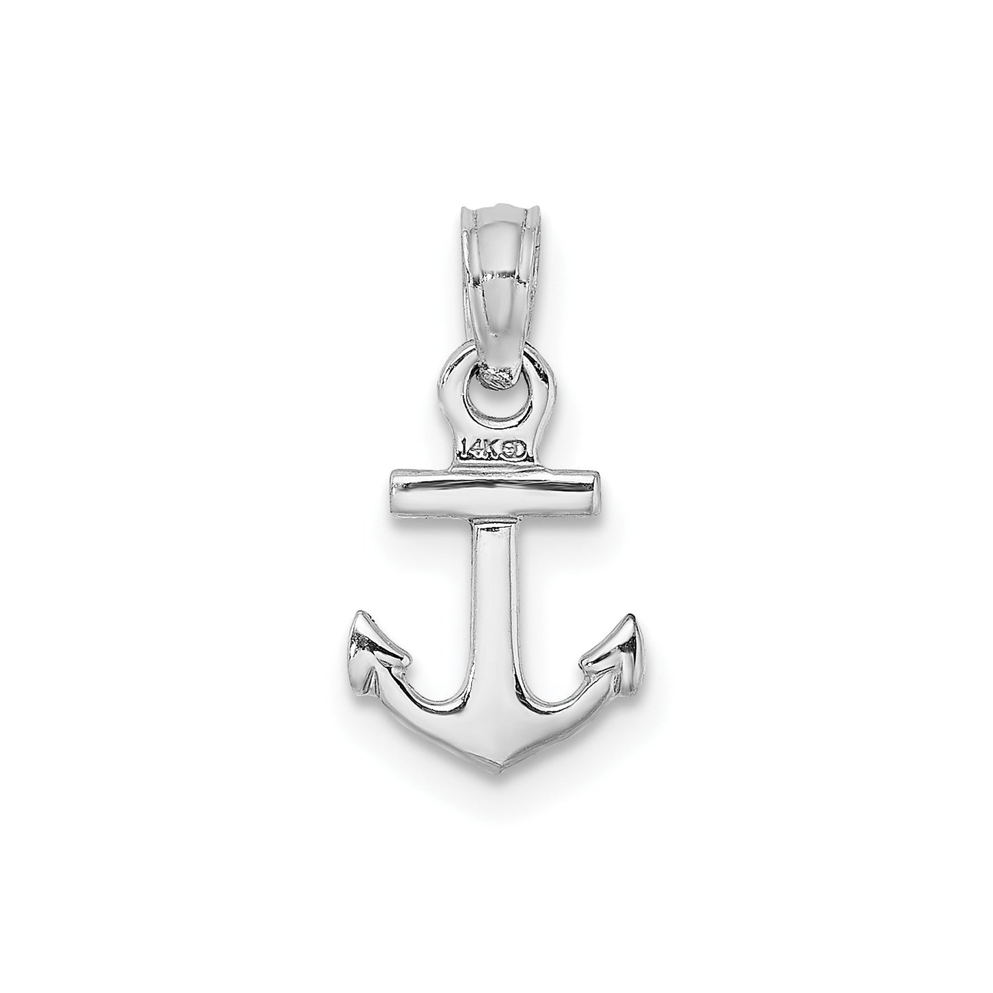 GP 14k White Gold Mini Anchor Pendant