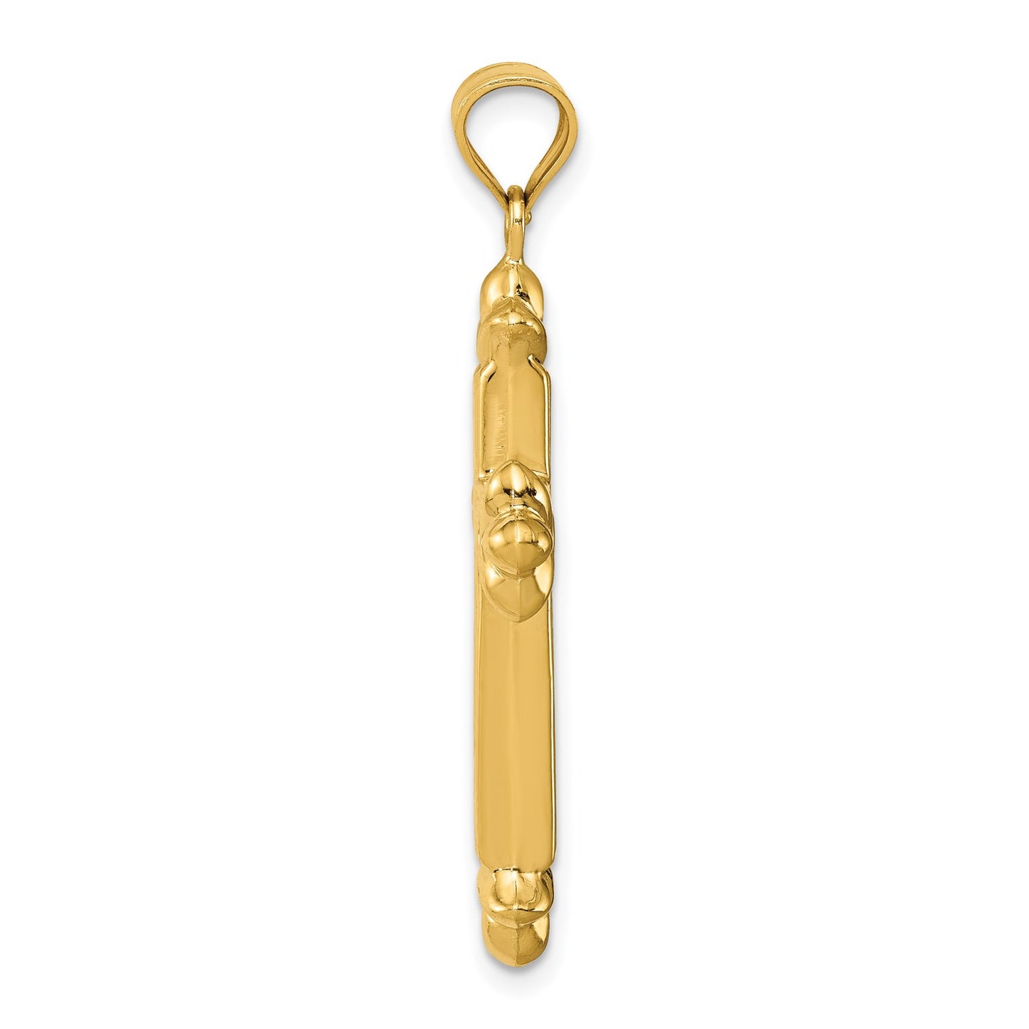 GE 14k Reversible Diamond-cut Cross Pendant