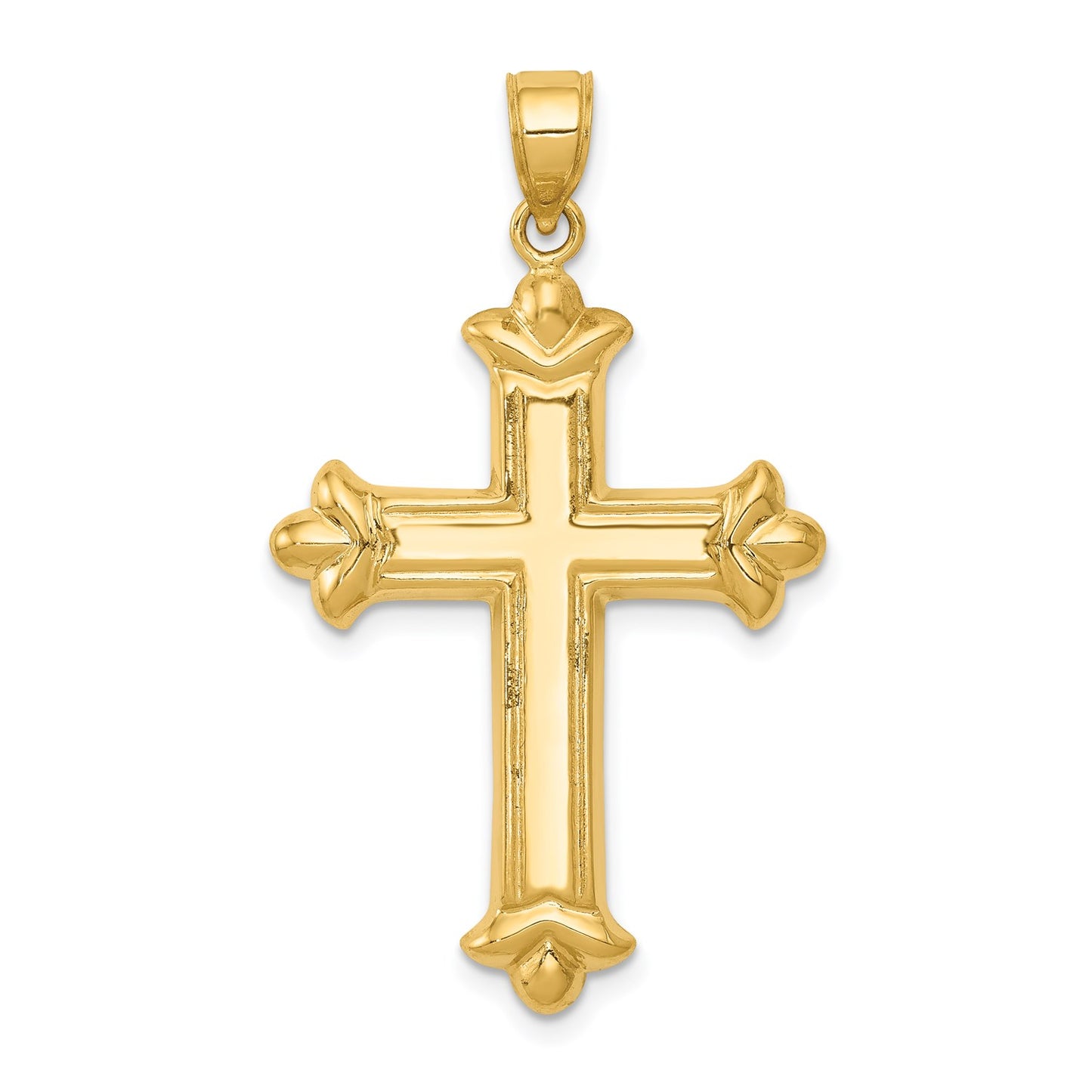 GE 14k Reversible Diamond-cut Cross Pendant