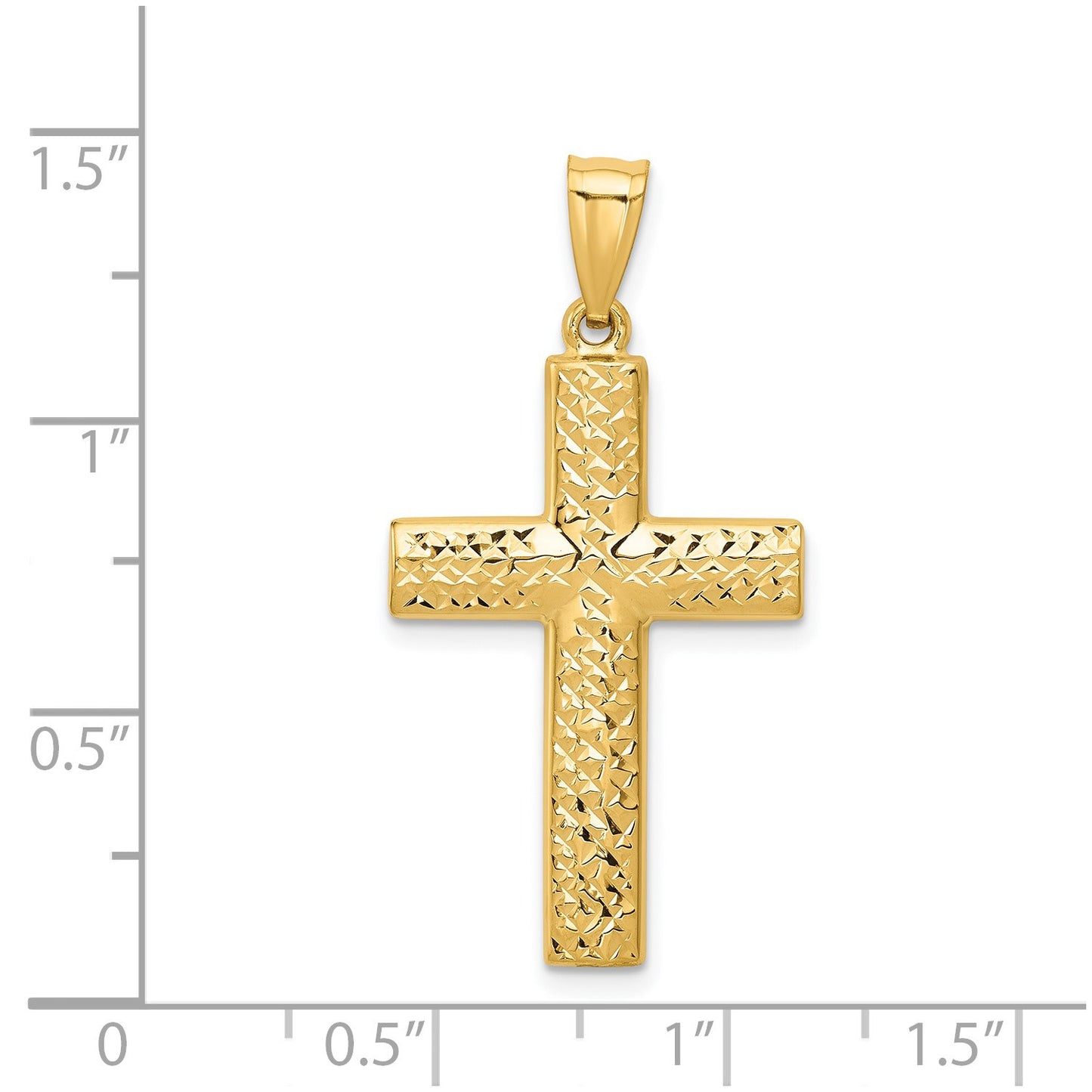 GP 14K Reversible Textured/Polished Cross Pendant