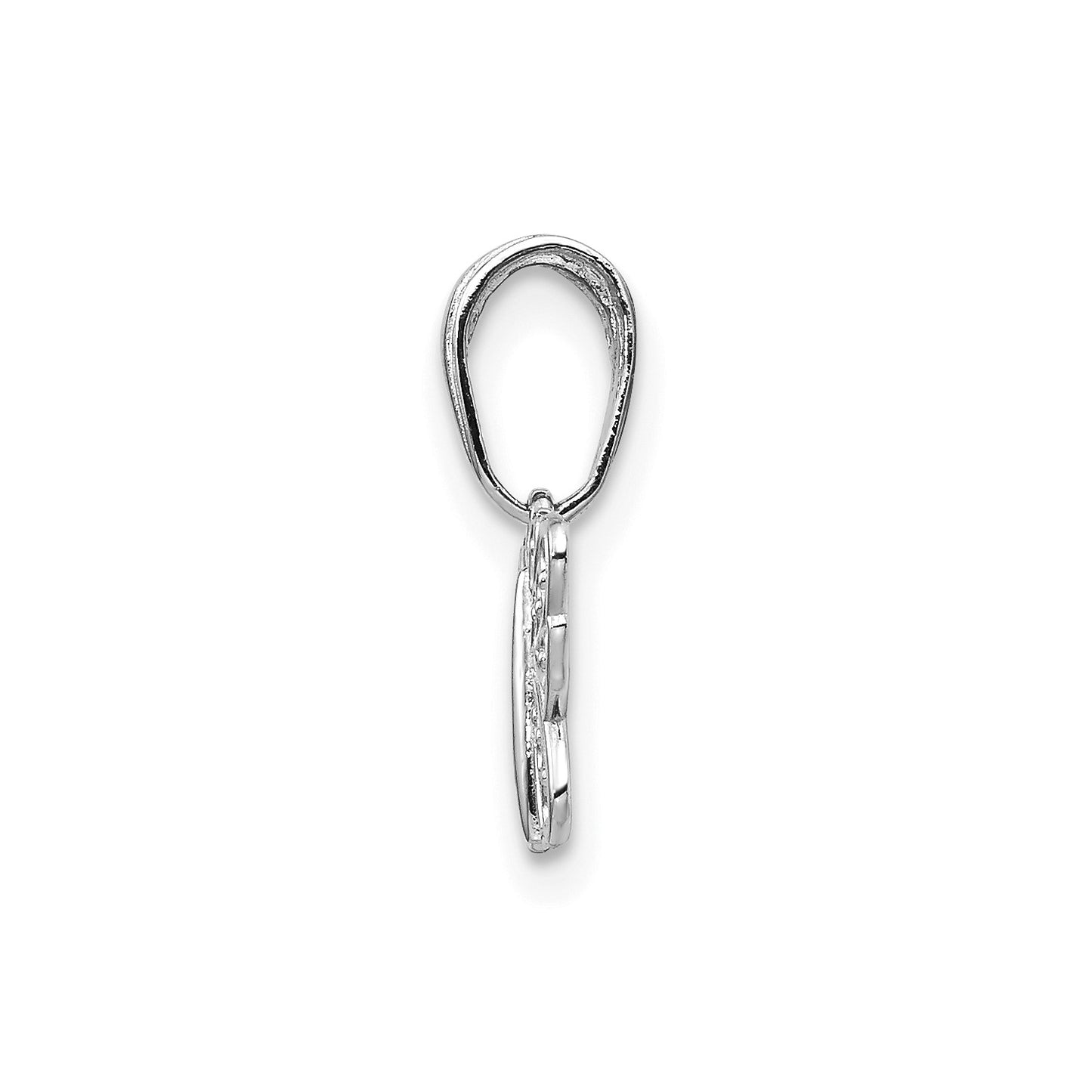 GCH 14k White Gold Polished Filigree Butterfly Charm