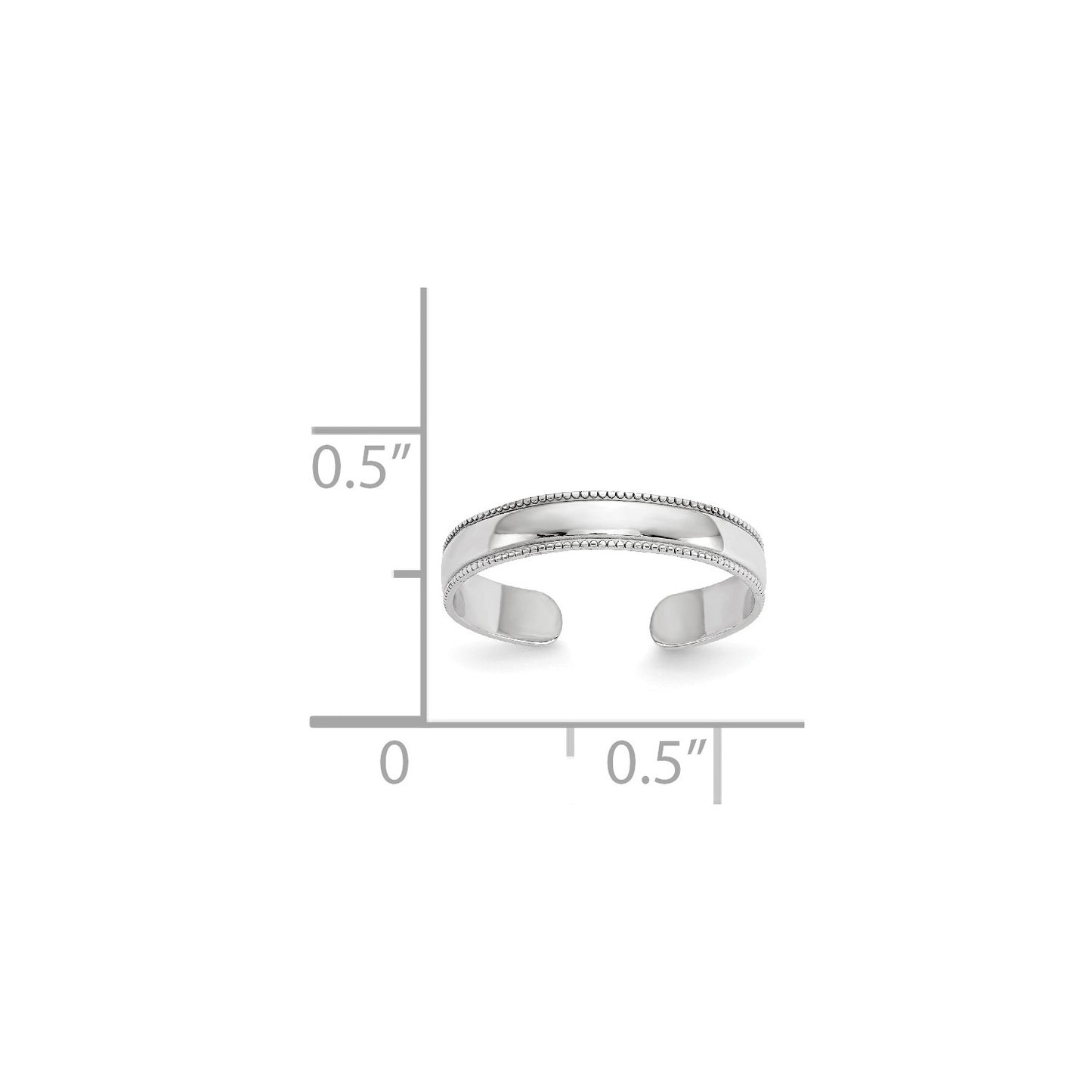 GR 14K White Gold Milgrain Adjustable Toe Ring