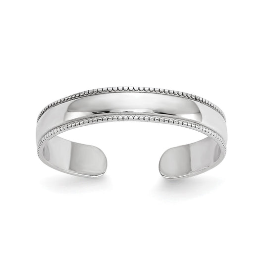 GR 14K White Gold Milgrain Adjustable Toe Ring