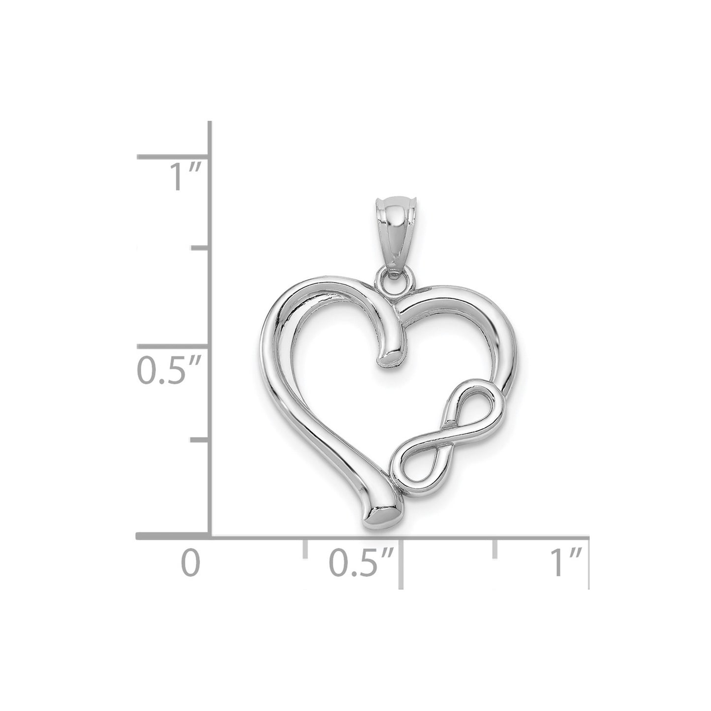 GP 14k White Gold Polished Small Infinity Heart Pendant
