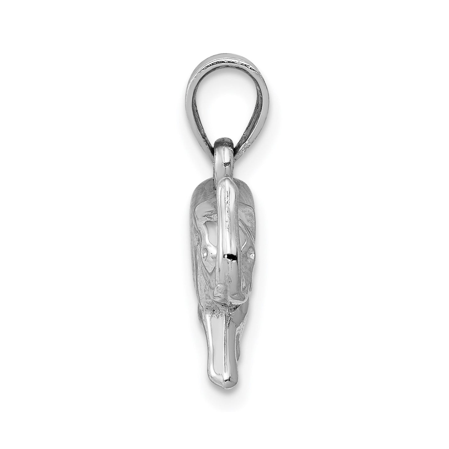GP 14k White Gold 3D Polished Elephant Pendant