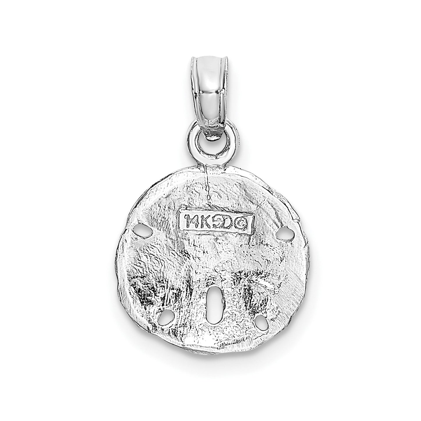 GP 14K White Gold Polished Sand Dollar Pendant