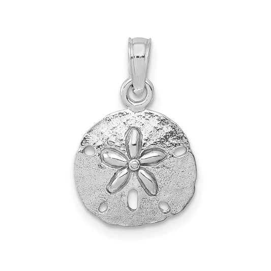 GP 14K White Gold Polished Sand Dollar Pendant