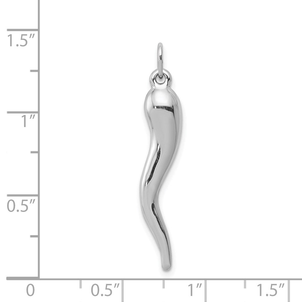 GCM 14k White Gold 3-D Italian Horn Charm