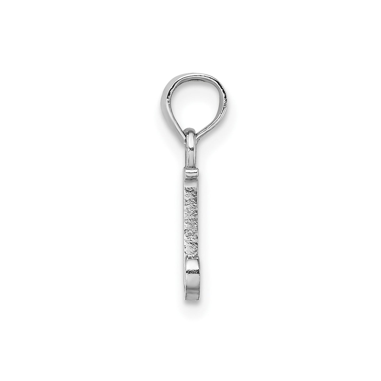 GP 14K White Gold Polished Block Letter J Initial Pendant