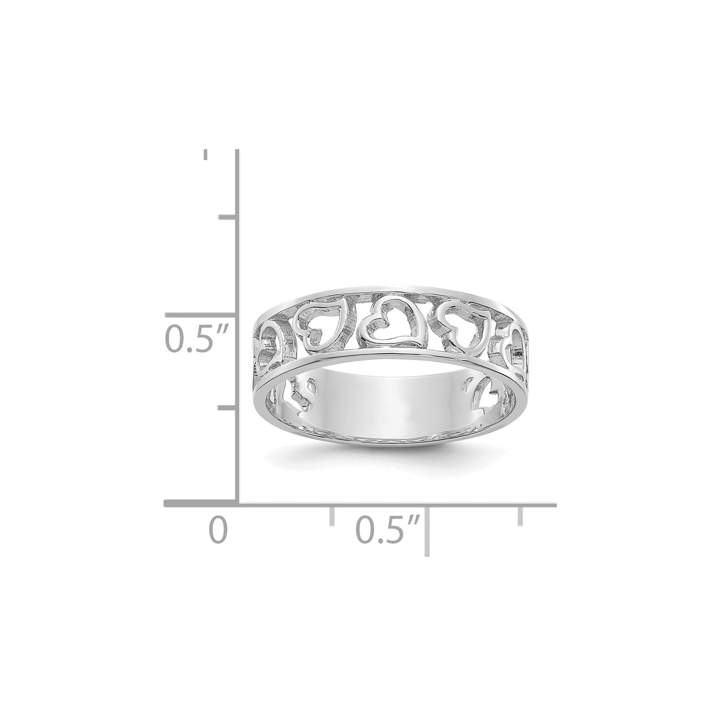 GR 14k White Gold Heart Ring