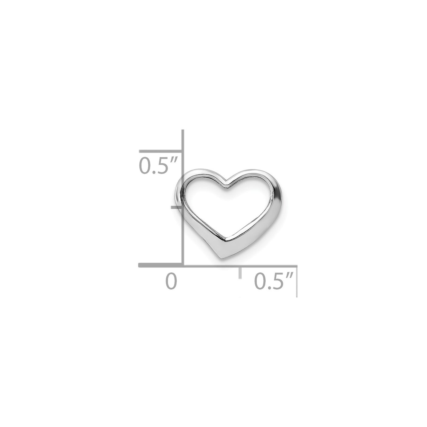 GCH 14K White Gold 2-D Floating Heart Charm