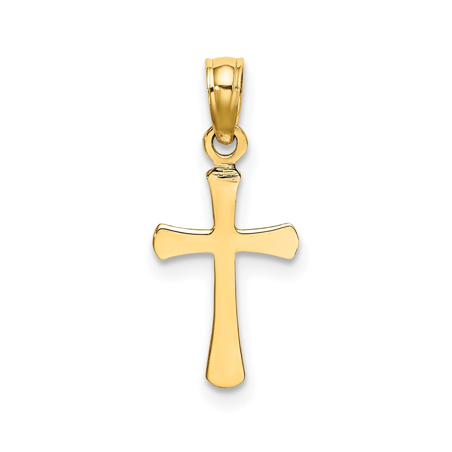 GCH 14K Polished Beveled Cross w/ Round tips Charm