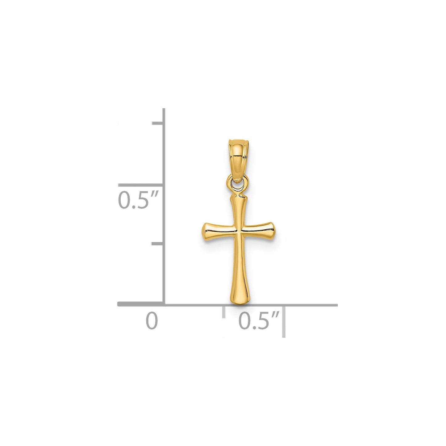 GCH 14K Polished Beveled Cross w/ Round tips Charm