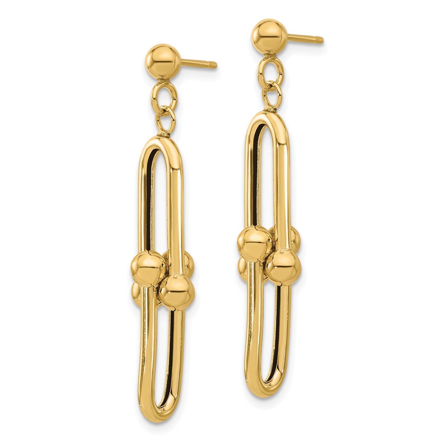 GE 14K Polished Fancy Link Dangle Earrings