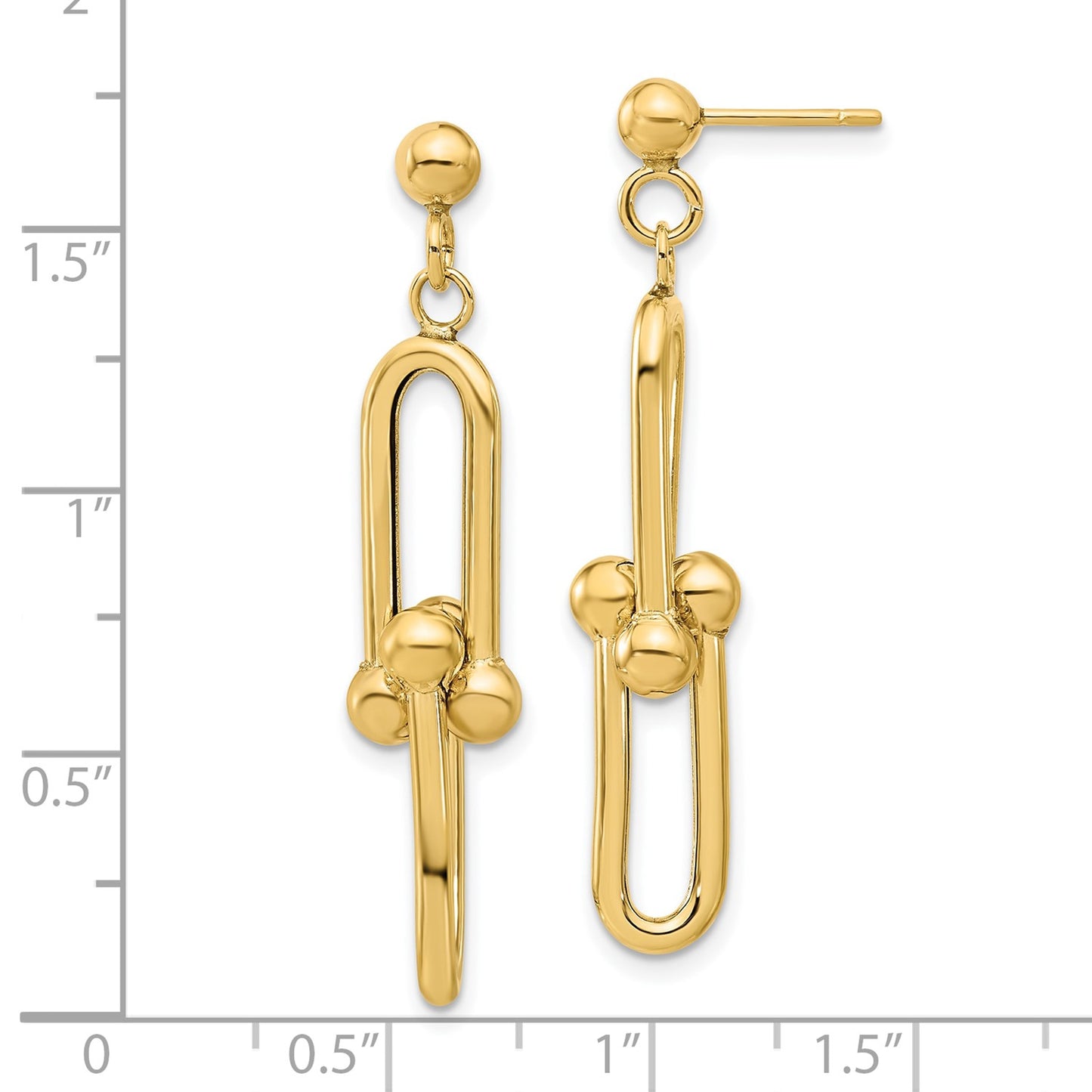 GE 14K Polished Fancy Link Dangle Earrings