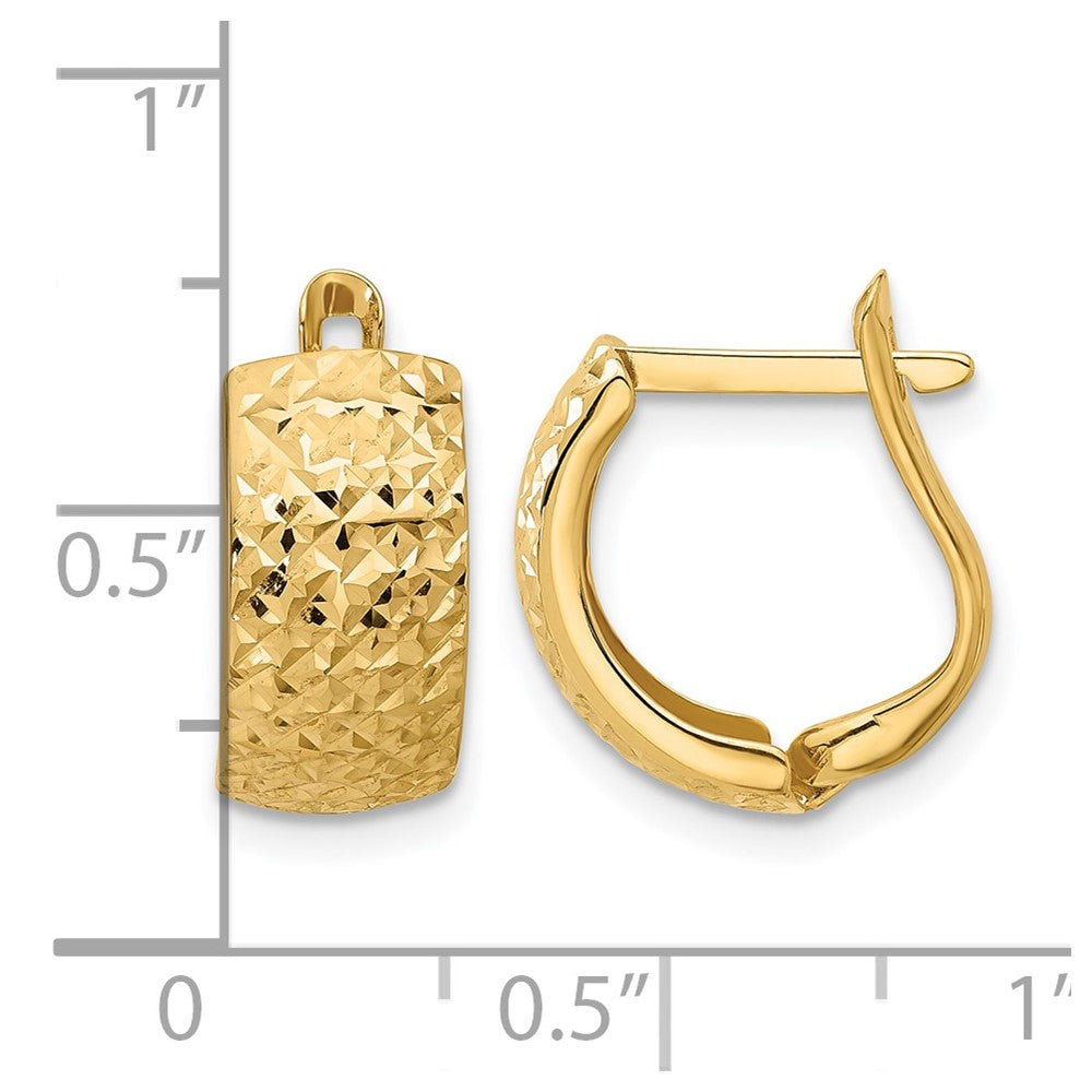 GE 14K Polished and Diamond-cut Omega Back Earrings