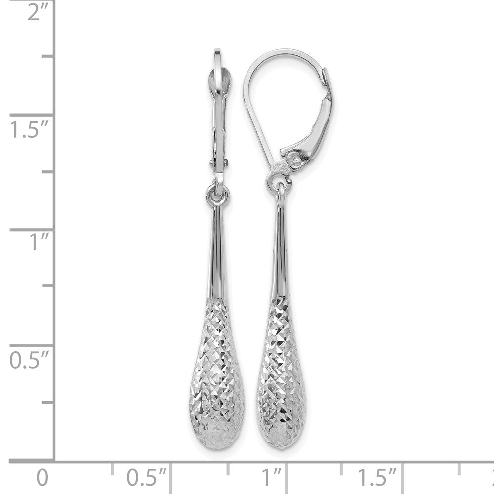 GE 14K White Gold D/C Leverback Earrings