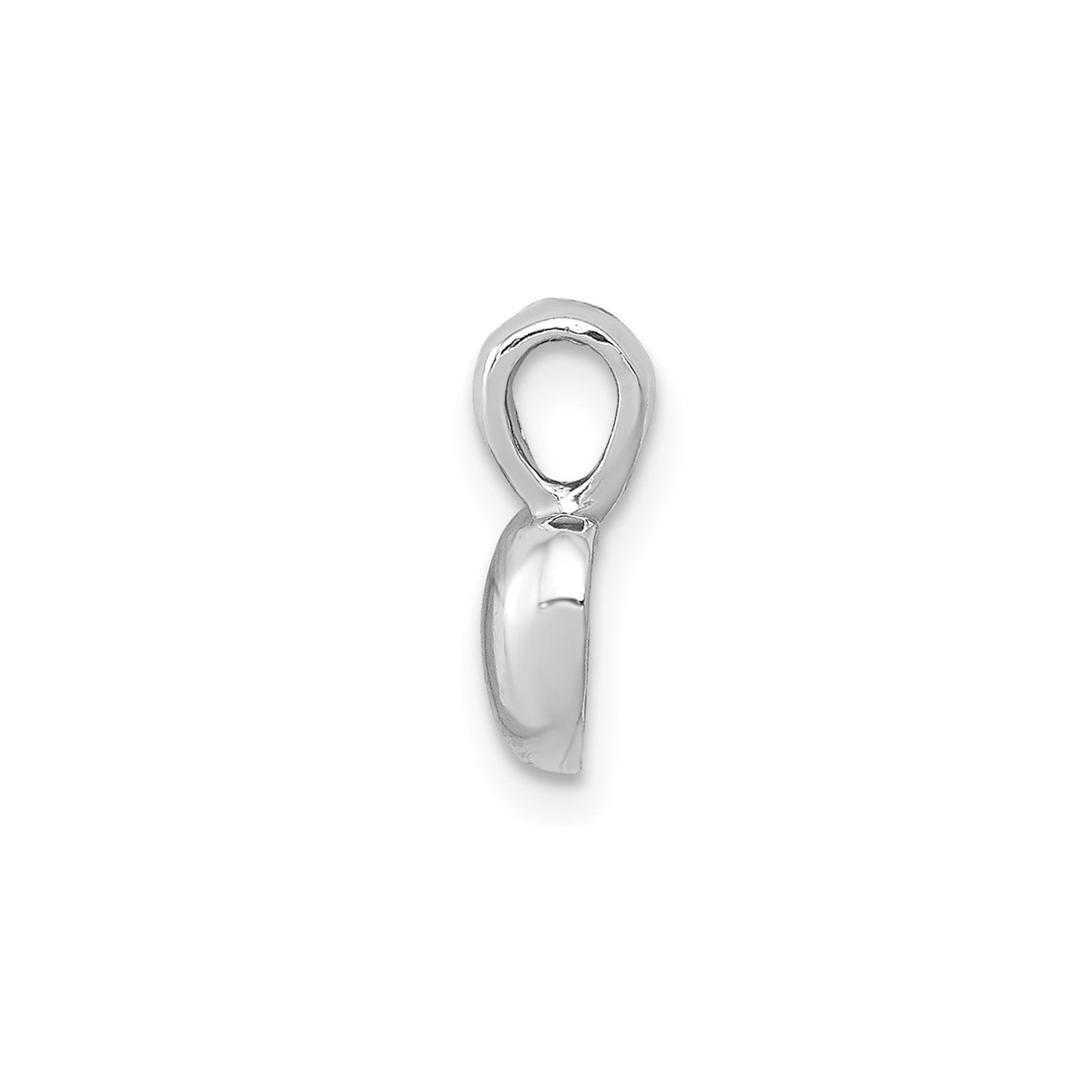 GCH 14K White Gold Polished Domed Heart Charm