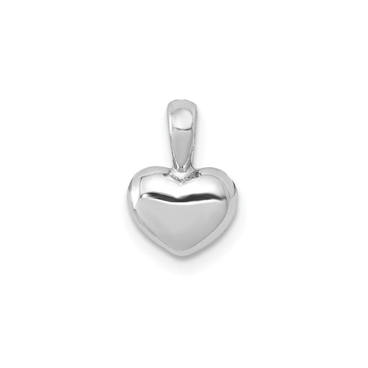 GCH 14K White Gold Polished Domed Heart Charm