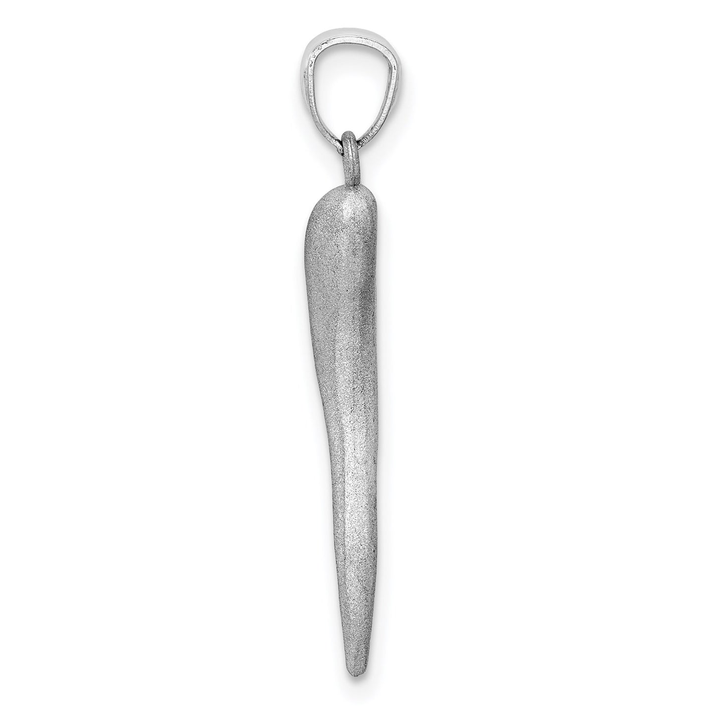 GC 14k White Gold Solid D/C Italian Horn Charm